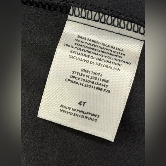 Barbie Girls Faux Leather Jacket Black Pink Logo Moto Biker Coat Size 4T - Picture 13 of 13